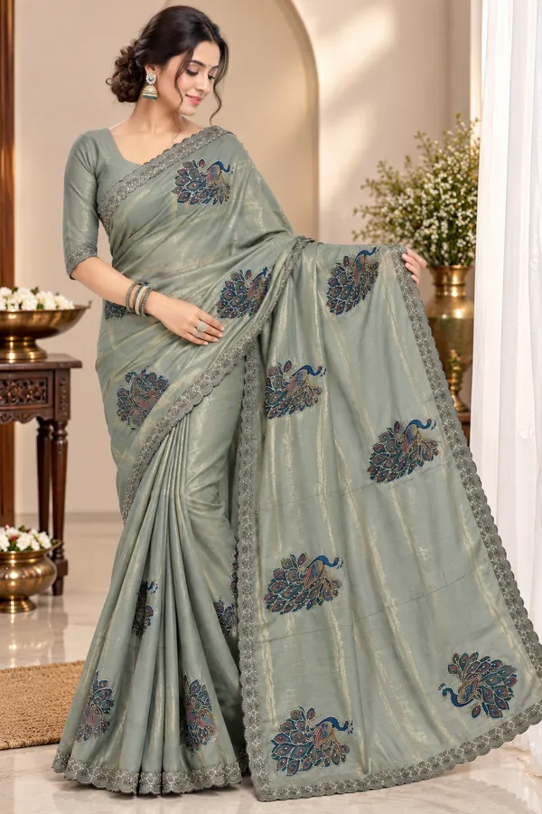 Sage_Grey_Printed_Saree_For_Women
