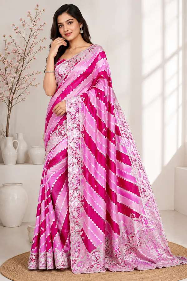 Pink_Printed_Saree_For_Women