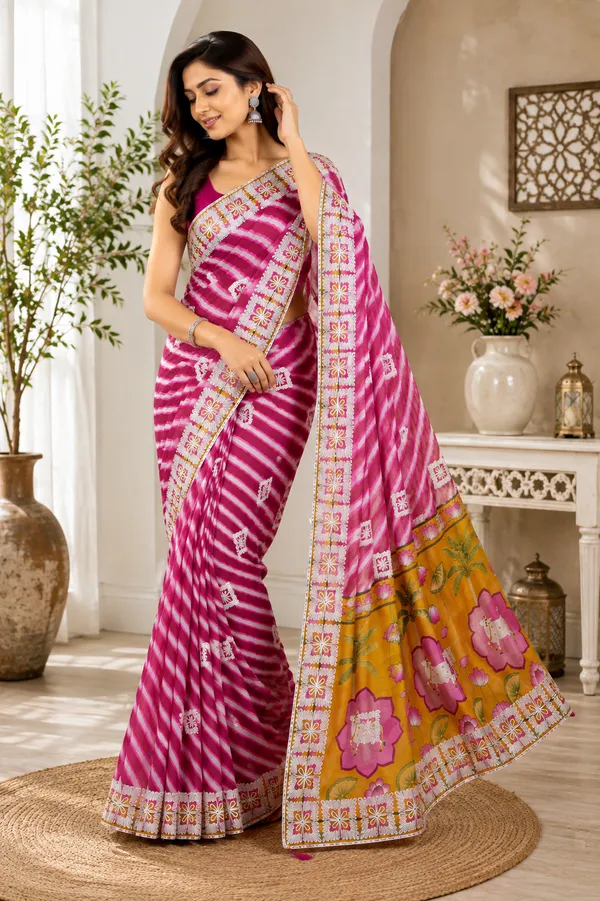 Pink_Chinon_Gota_Patti_Embroidered_Printed_Saree_For_Women