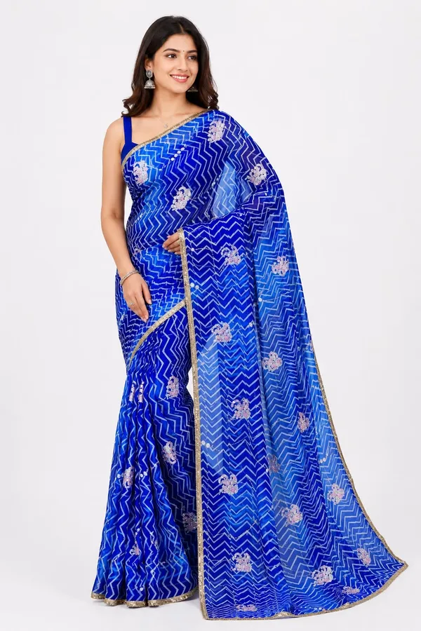 Blue_Printed_Saree_For_Women