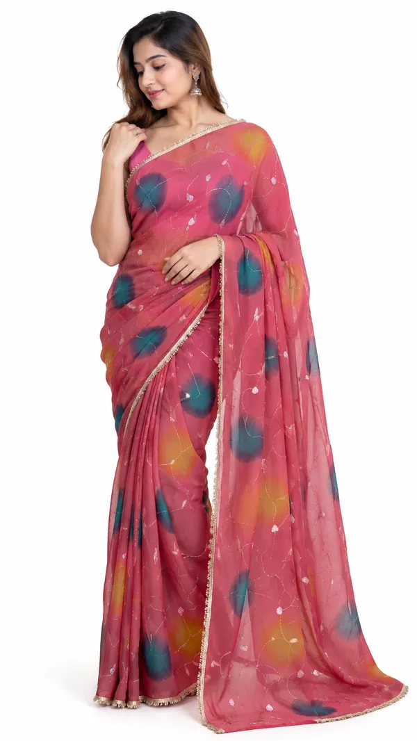 Pink_Abstract_Print_Saree_For_Women