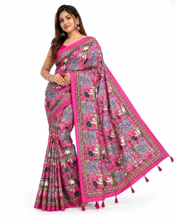 Pink_Printed_Saree_For_Women