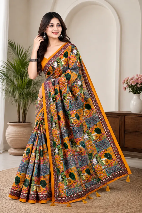 Multicolor_Printed_Saree_For_Women