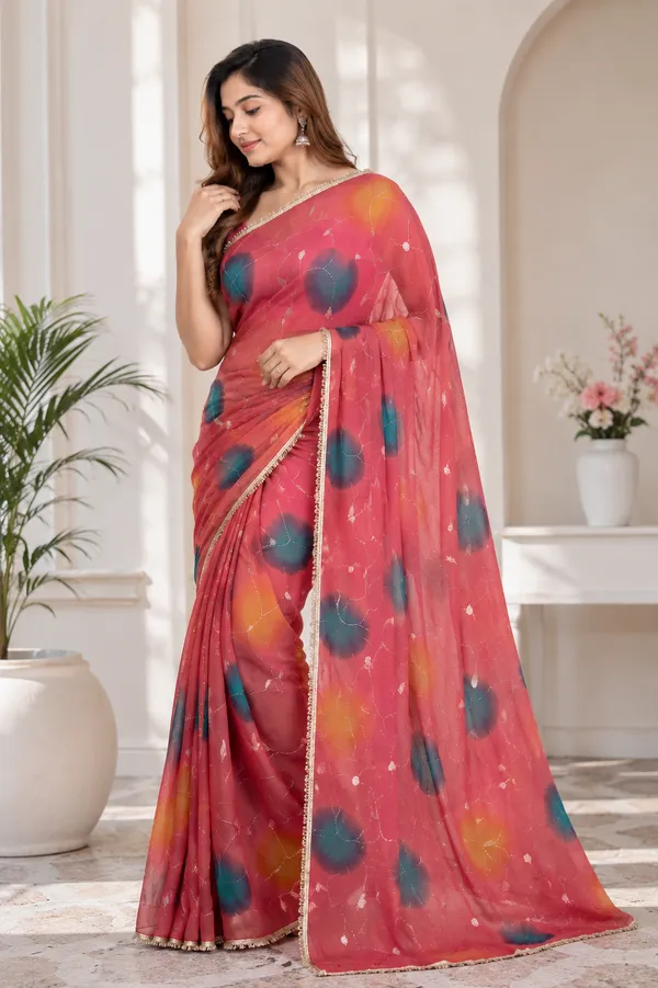 Pink_Abstract_Print_Saree_For_Women