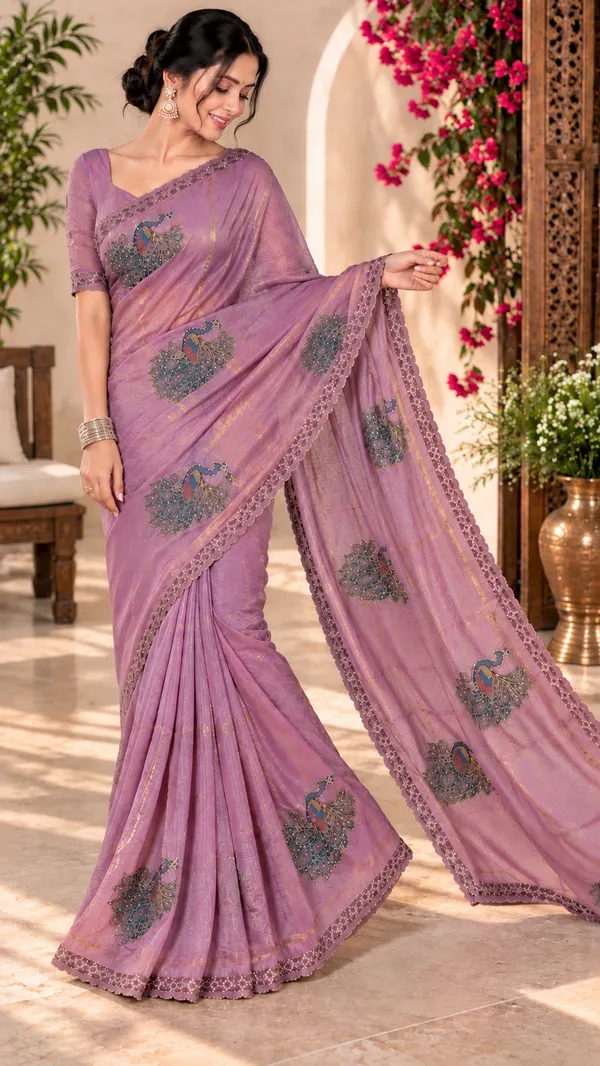 Purple_Georgette_Embroidered_Saree_For_Women
