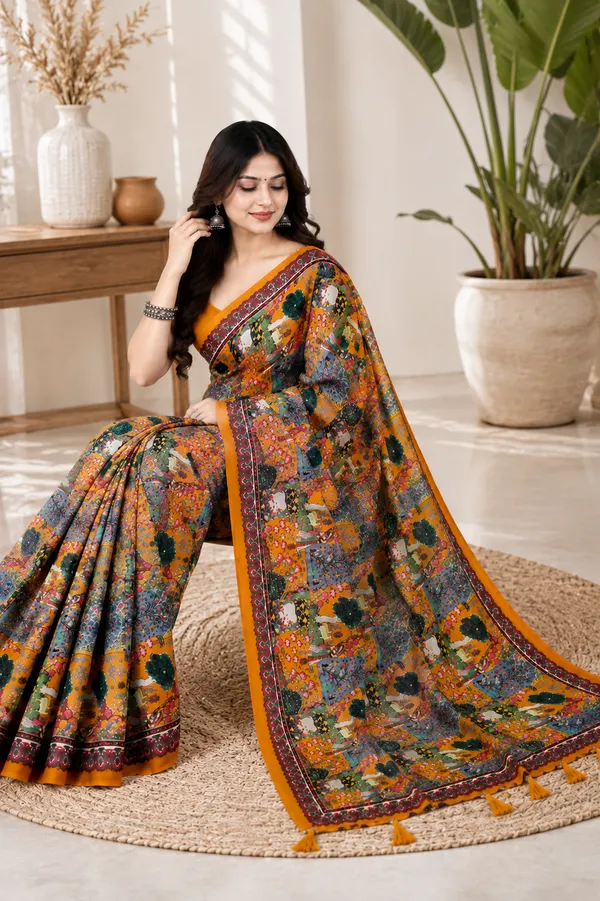 Multicolor_Printed_Saree_For_Women