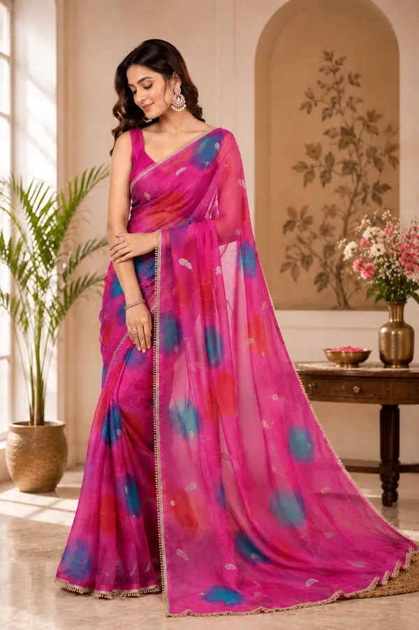 Pink_Printed_Saree_For_Women