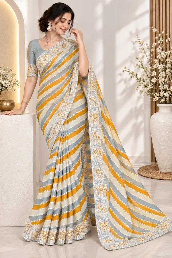 Grey_Mustard_Printed_Saree_For_Women