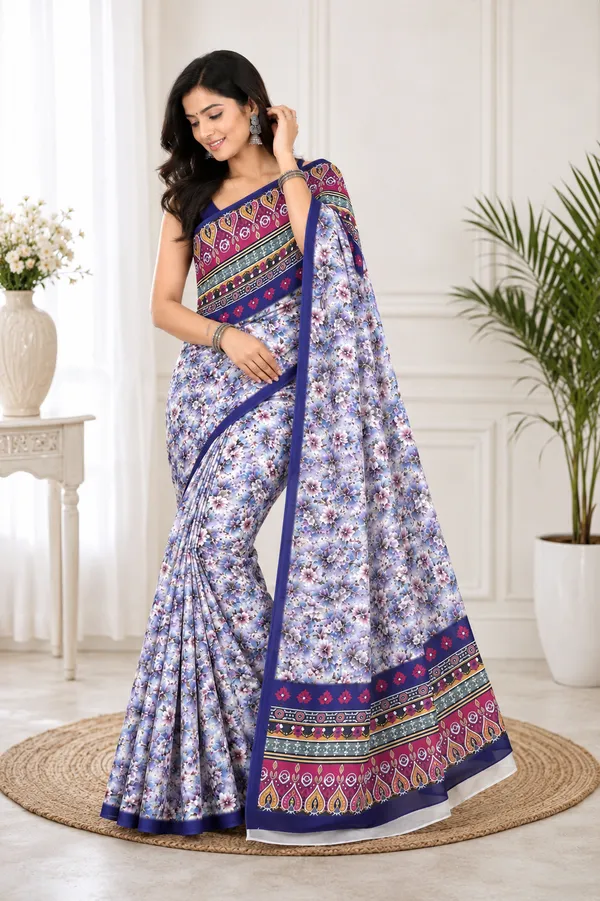 Blue_Floral_Print_Saree_for_Women
