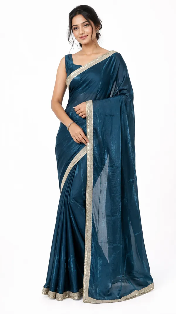 Blue_Tissue_Fabric_Coding_Work_Embellished_Border_Saree_For_Women