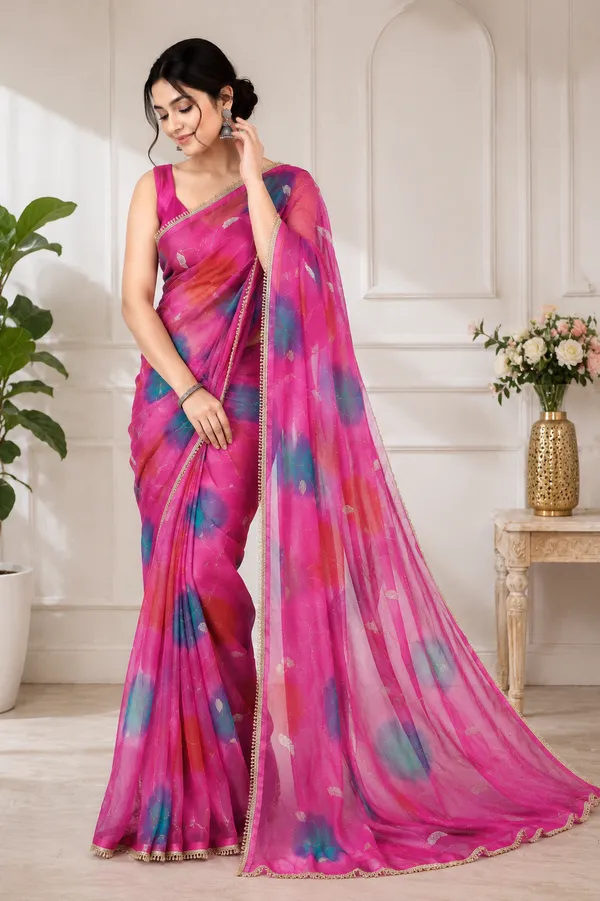 Pink_Printed_Saree_For_Women