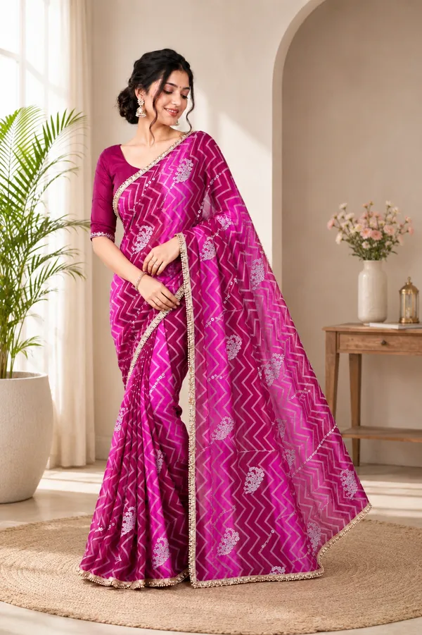 Pink_Chiffon_Multi-Colour_Print_Thread_Embroidered_Saree_For_Women