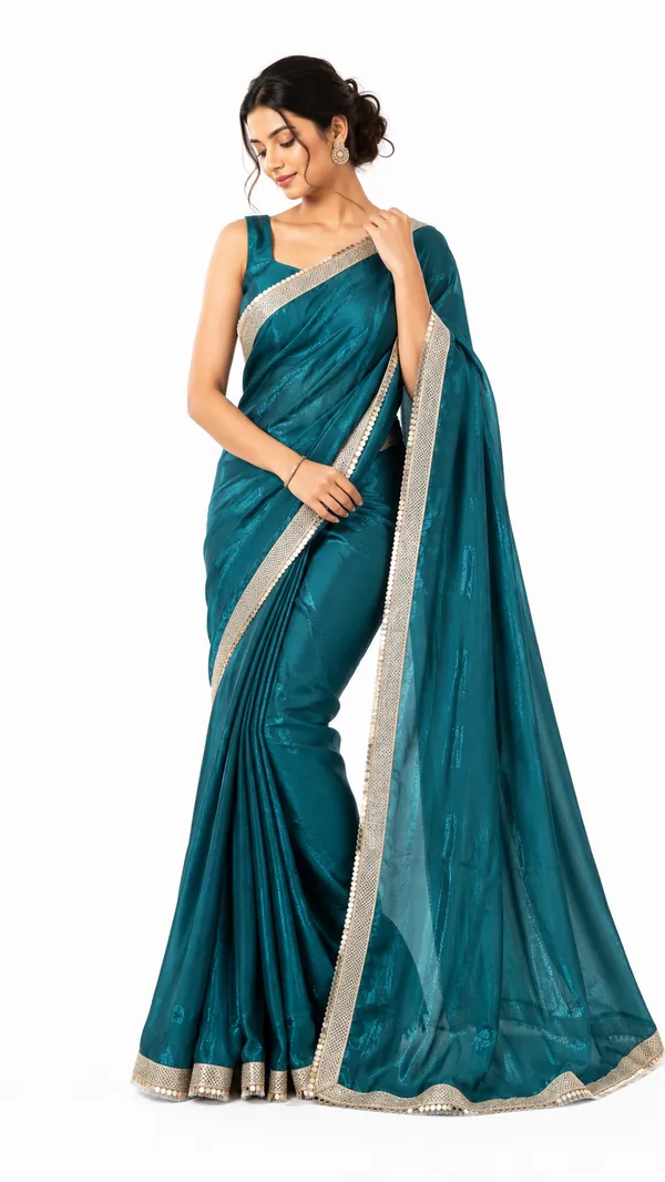 Teal_Traditional_Embellished_Saree_For_Women