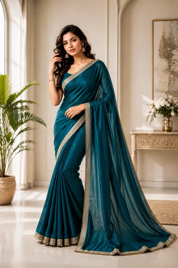 Teal_Traditional_Embellished_Saree_For_Women