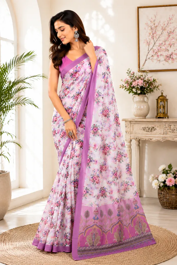 Pink_Georgette_Floral_Print_Saree_for_Women