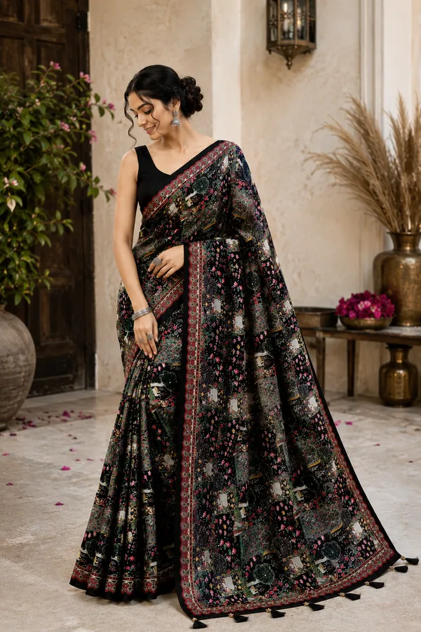 Black_Printed_Ethnic_Saree_For_Women