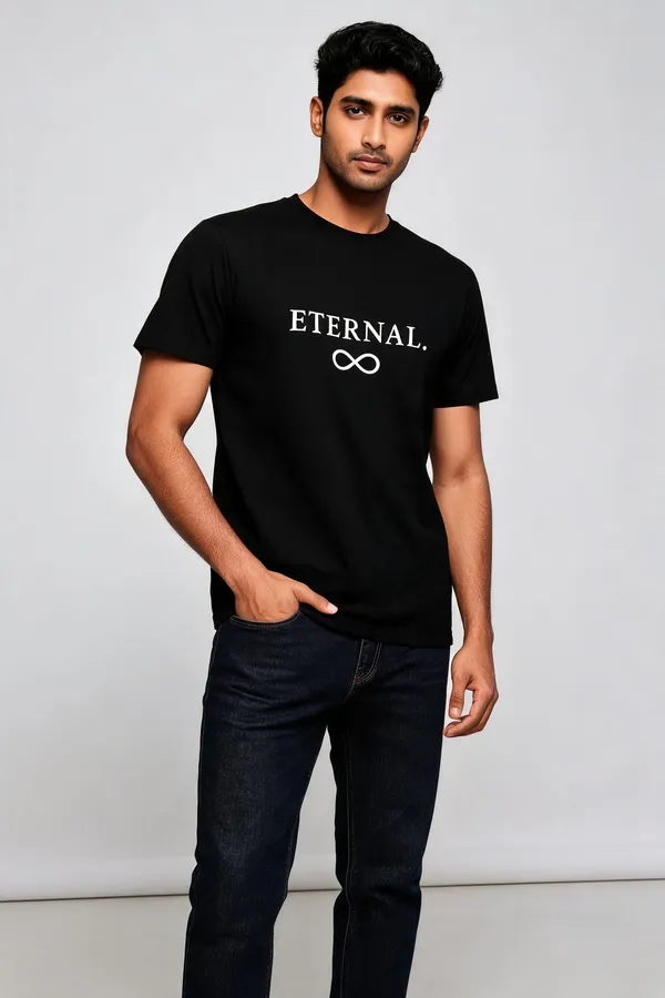 Black_Cotton_Eternal_Graphic_Print_T-Shirt_For_Unisex
