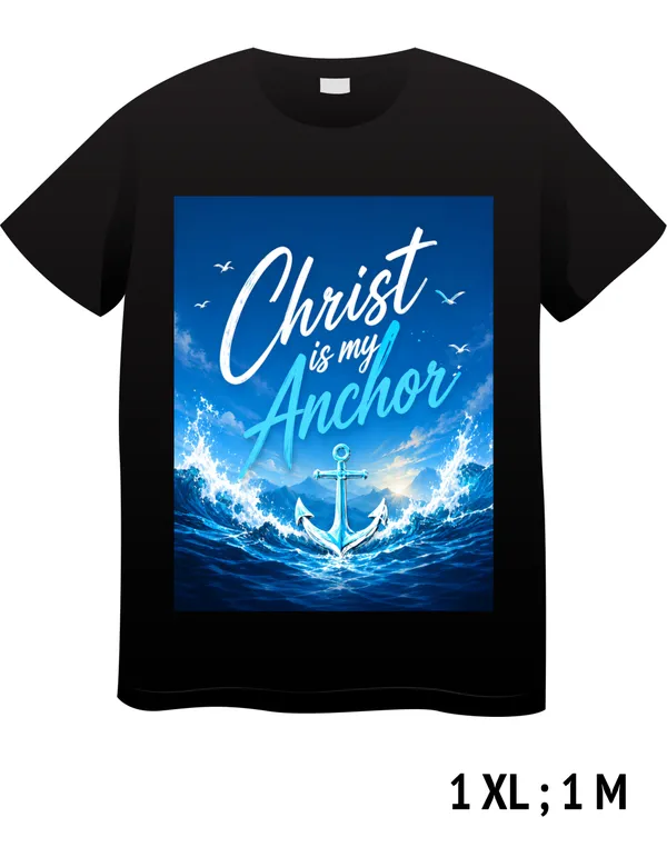 Black_Cotton_Christ_Is_My_Anchor_Graphic_T-Shirt_For_Unisex