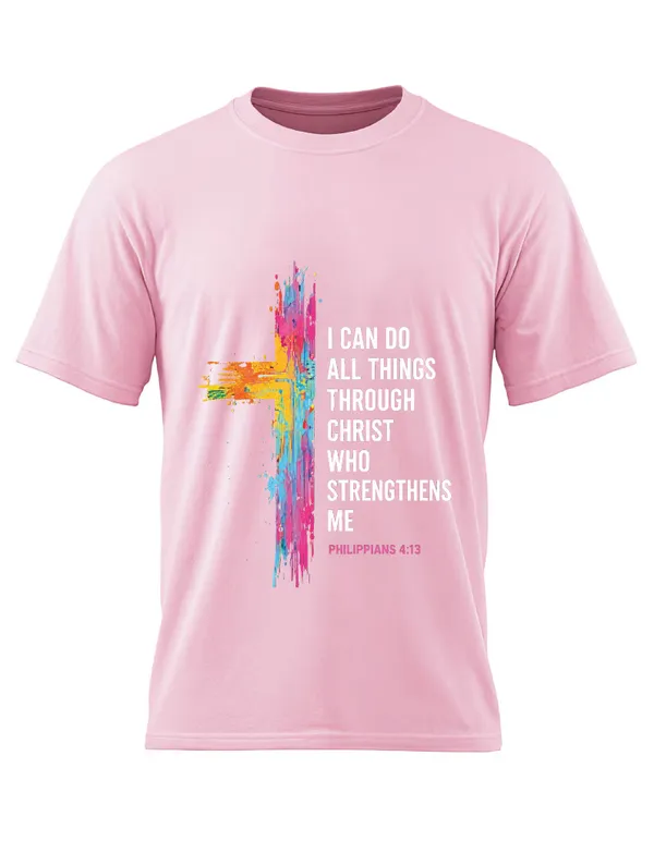 Pink_Cotton_I_Can_Do_Graphic_Print_T-Shirt_For_Unisex