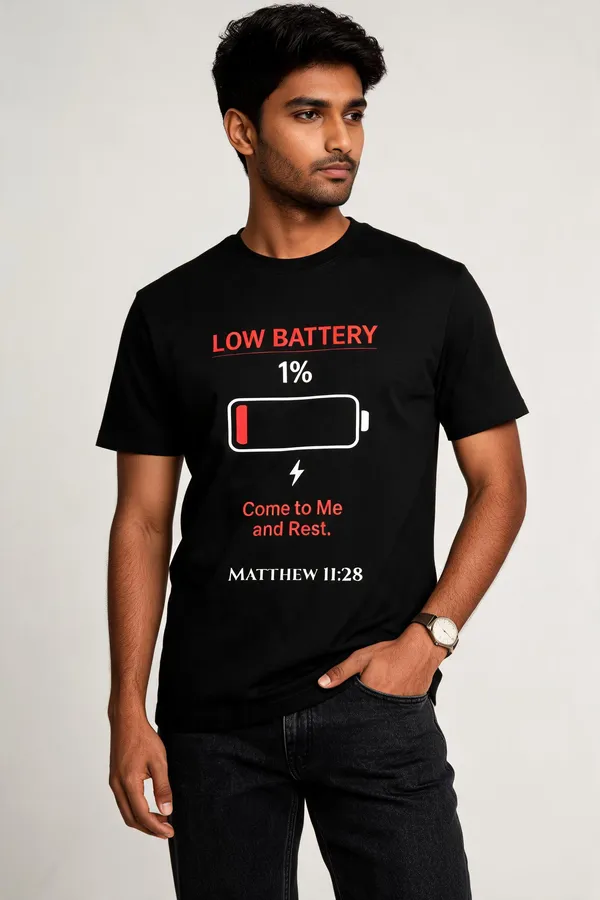 Black_Cotton_Low_Battery_Graphic_Print_T-Shirt_For_Unisex
