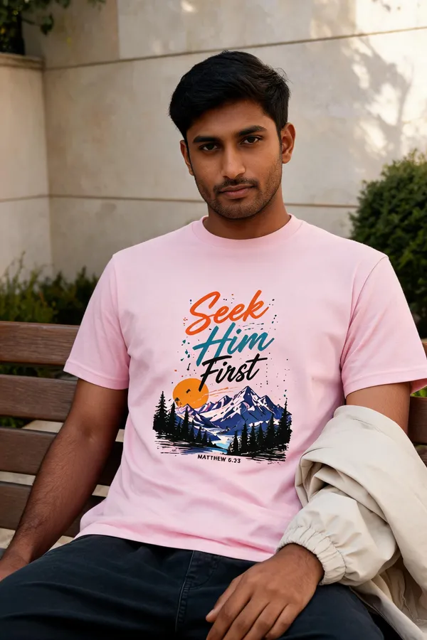 Pink_Cotton_Seek_Him_First_Crew_Neck_T-Shirt_For_Unisex