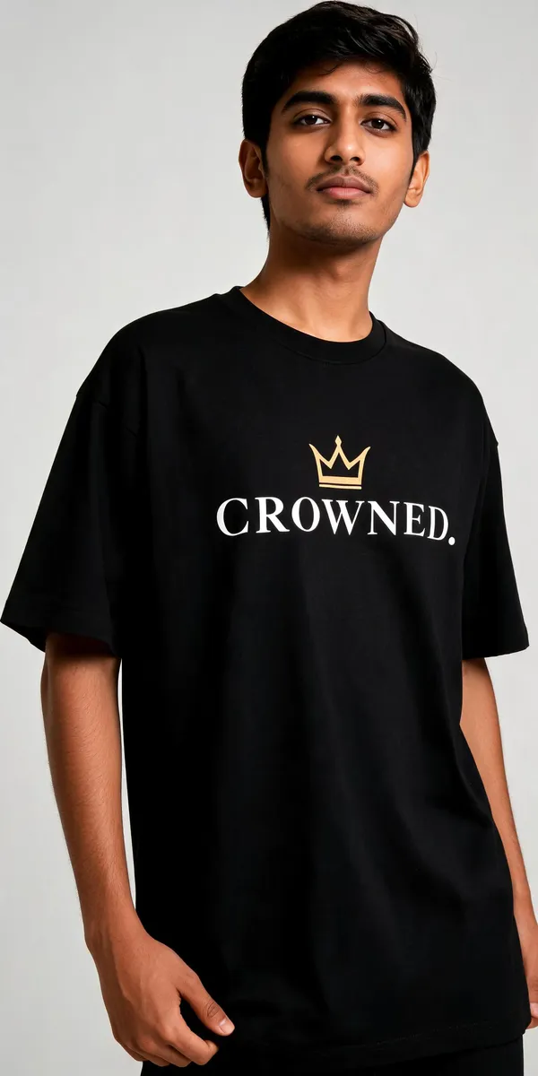 Black_Cotton_Oversized_Crowned_Graphic_T-Shirt_For_Unisex