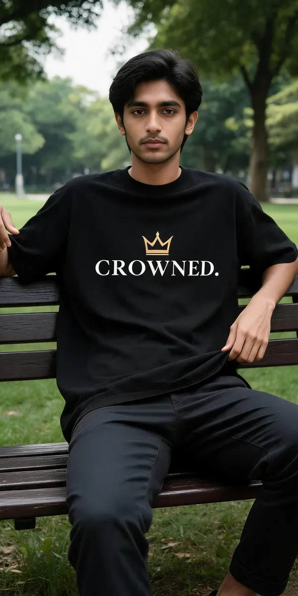 Black_Cotton_Oversized_Crowned_Graphic_T-Shirt_For_Unisex