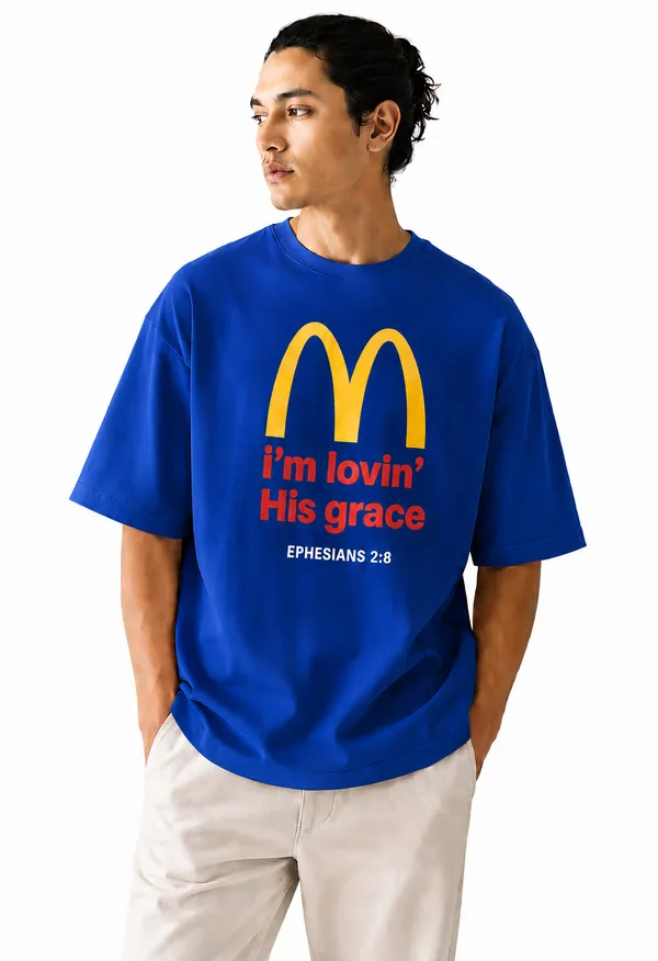 Royal_Blue_Cotton_I'm_Loving_His_Grace_Printed_T-Shirt_For_Men