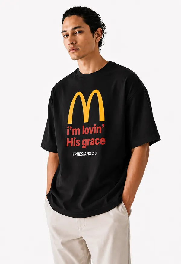 Black_Cotton_I'm_Loving_His_Grace_Printed_T-Shirt_For_Men