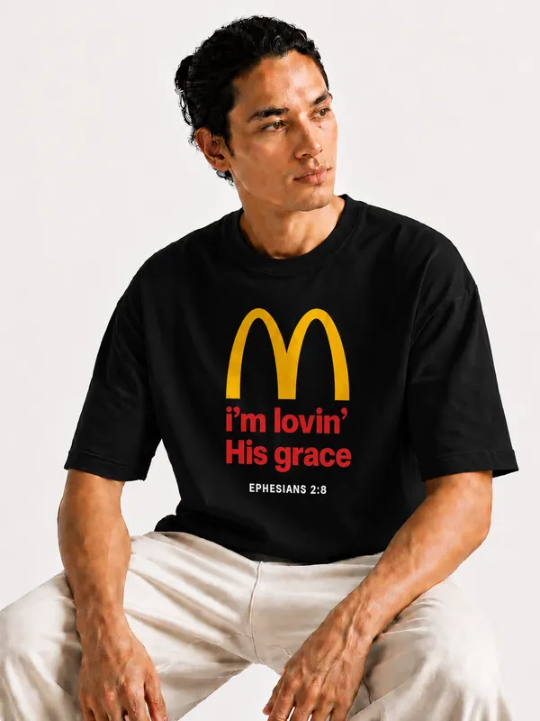Black_Cotton_I'm_Loving_His_Grace_Printed_T-Shirt_For_Men