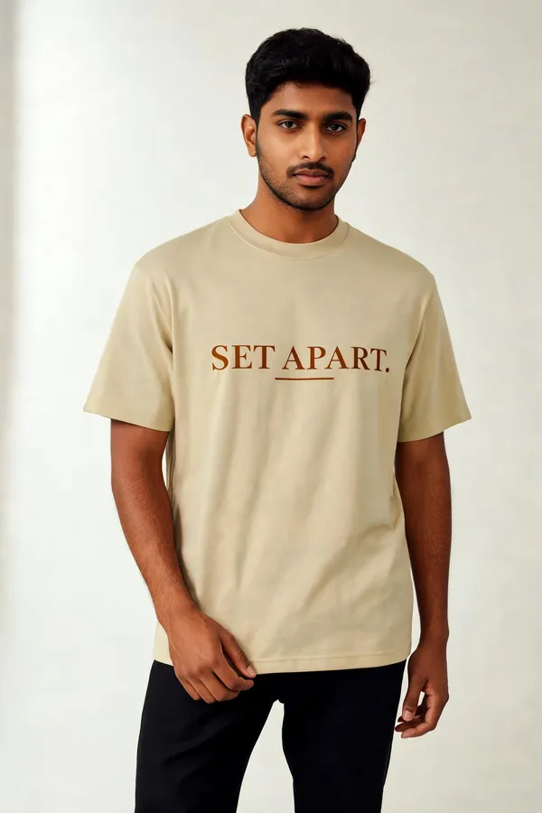 Beige_Cotton_Set_Apart_Graphic_Print_T-Shirt_For_Unisex