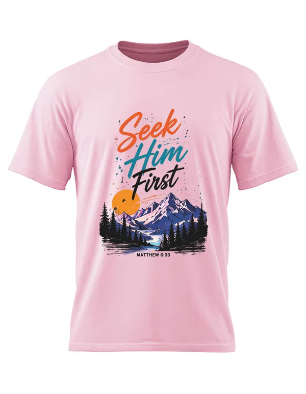 Pink_Cotton_Seek_Him_First_Crew_Neck_T-Shirt_For_Unisex