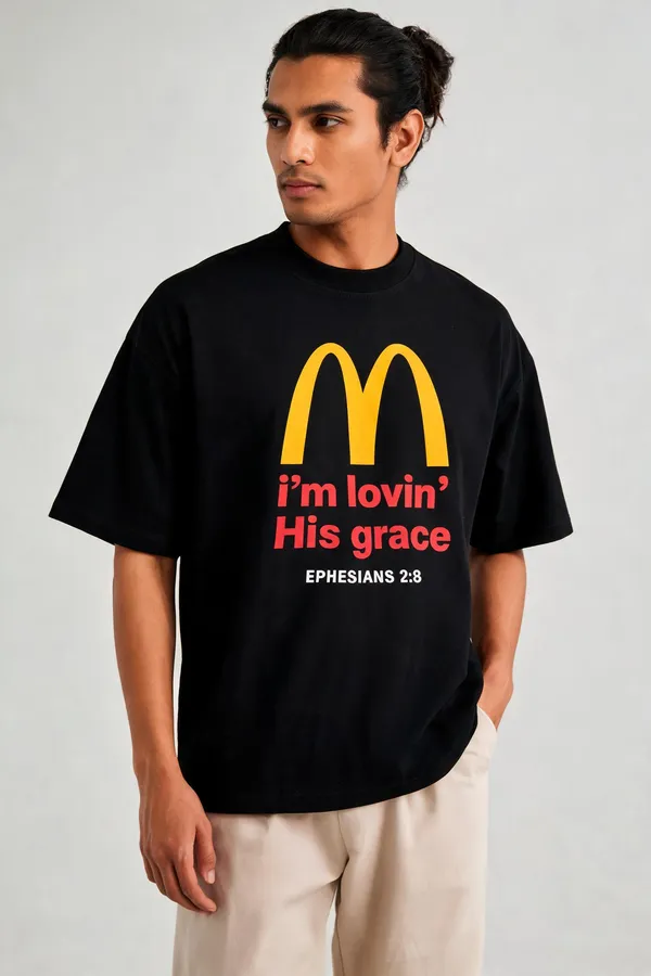 Black_Cotton_I'm_Loving_His_Grace_Printed_T-Shirt_For_Men