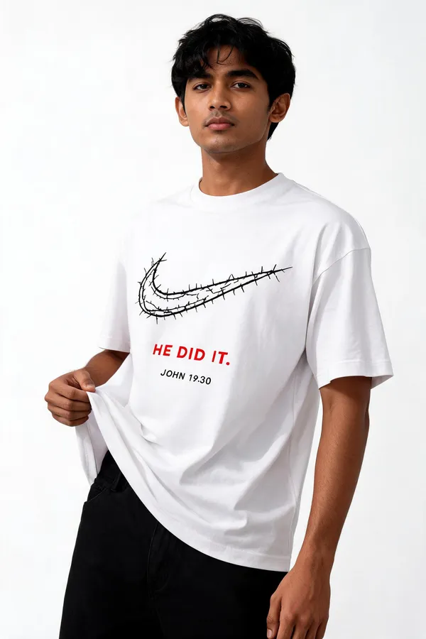 White_Cotton_He_Did_It_Graphic_Printed_T-Shirt_For_Unisex