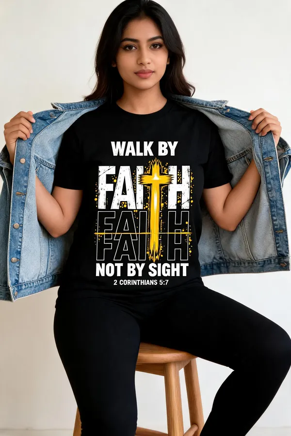 Black_Cotton_Walk_By_Faith_Graphic_Print_T-Shirt_For_Unisex