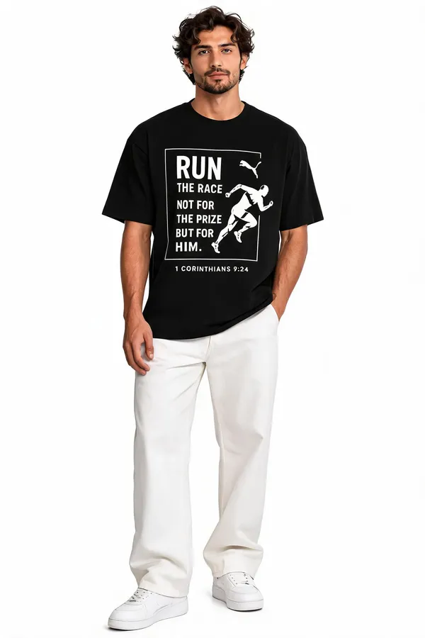 Black_Cotton_Oversized_Run_The_Race_Graphic_T-Shirt_For_Unisex
