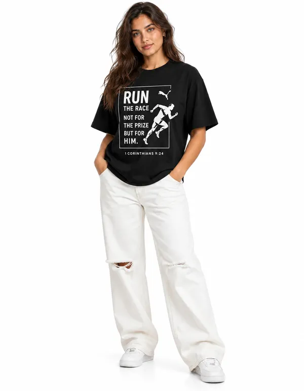Black_Cotton_Oversized_Run_The_Race_Graphic_T-Shirt_For_Unisex