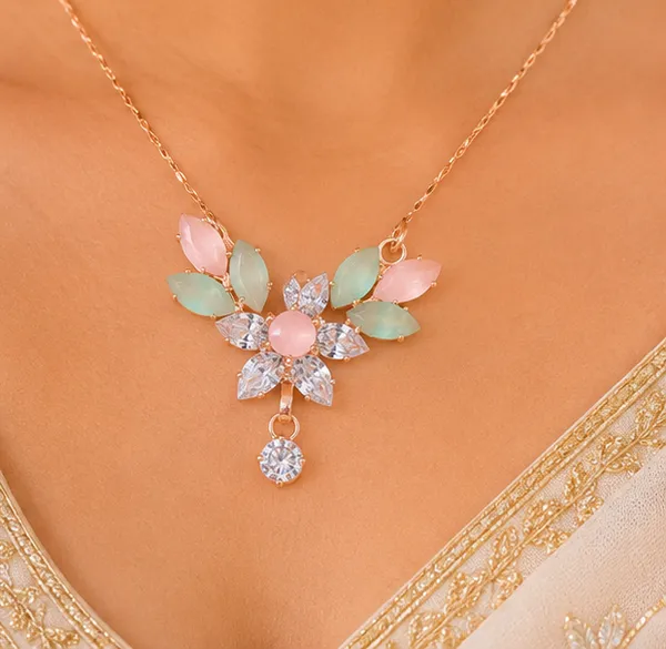 Multicolour_Stone_Floral_Motif_Mangalsutra_Pendant_For_Women