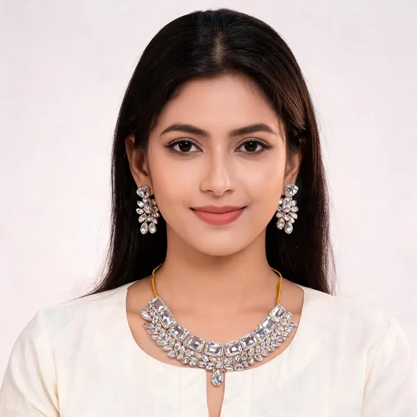 Silver_Brass_Stone_Studded_Layered_Necklace_Set_For_Women