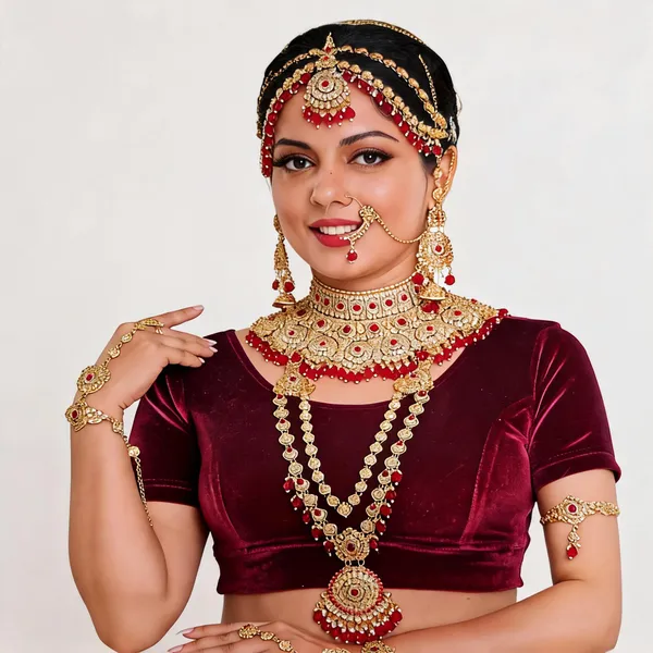 Gold_Tone_Brass_Red_Accent_Bridal_Jewellery_Set_For_Women