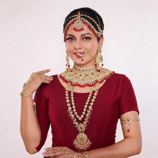Gold_Tone_Brass_Red_Accent_Bridal_Jewellery_Set_For_Women