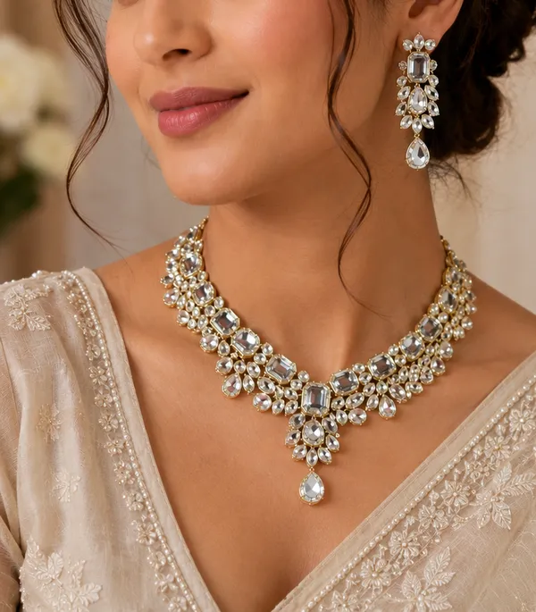 Silver_Brass_Stone_Studded_Layered_Necklace_Set_For_Women