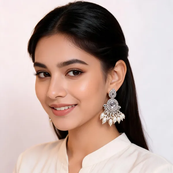 Silver_Steel_Pearl_Chandbali_Drop_Earrings_For_Women