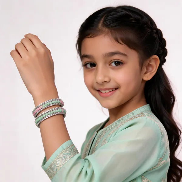 Silver_Steel_Beaded_Bangle_Set_For_Girls