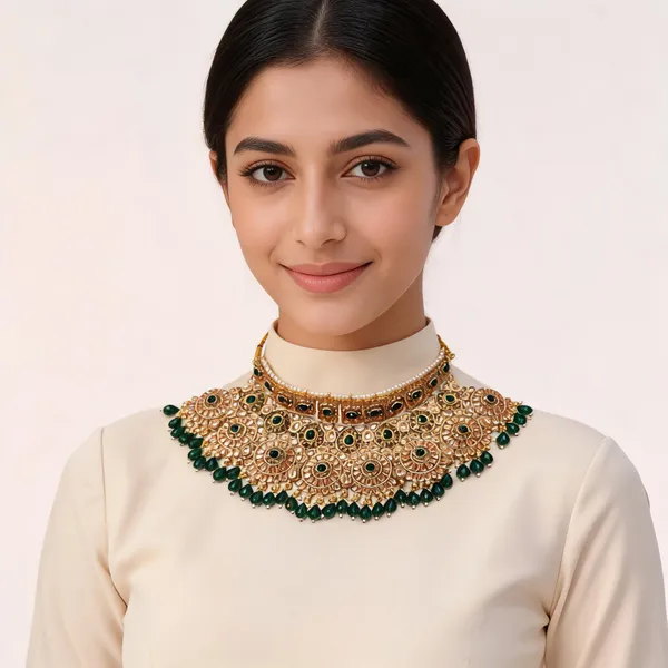 Green_Gold_Tone_Brass_Kundan_Style_Choker_Necklace_For_Women