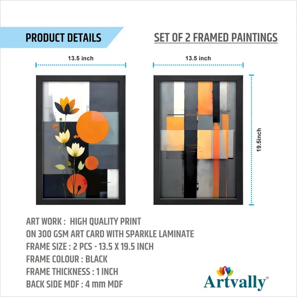 Modern_Lotus_Flower_&_Geometric_Abstract_Wall_Painting_(Set_of_2)