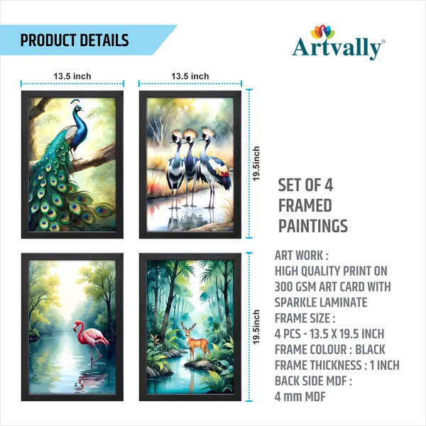 Pecacok_and_Birds_Wall_Décor_Paintings_(Set_of_4)