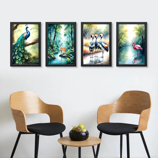 Pecacok_and_Birds_Wall_Décor_Paintings_(Set_of_4)