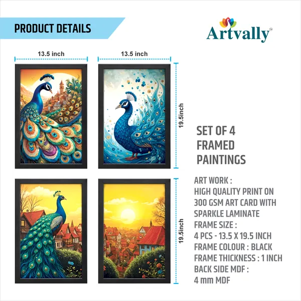 Pecacok_Wall_Décor_Paintings_(Set_of_4)