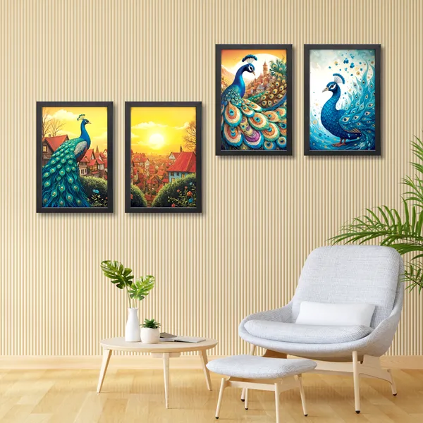 Pecacok_Wall_Décor_Paintings_(Set_of_4)